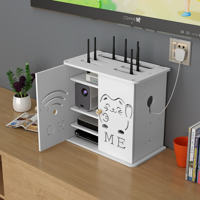 GREENSIDE Router Storage Box Wireless Wifi Set Top Optical Rack Living Room Wire Inserting Arrangement