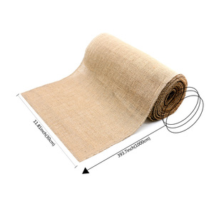 Chemin de <span class=keywords><strong>table</strong></span> rustique en jute naturel, 12 po x 33 pi, rouleau de toile de jute vintage pour mariages, événements, fêtes, décoration de <span class=keywords><strong>table</strong></span> et de maison - Product Image 5