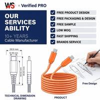 Cable Trenzado de Nailon con Conector Tipo-C a USB-C, Carga Rápida PD de 65W, con Conductor de Cobre Puro para Cámaras IOS, Laptops y iPhone