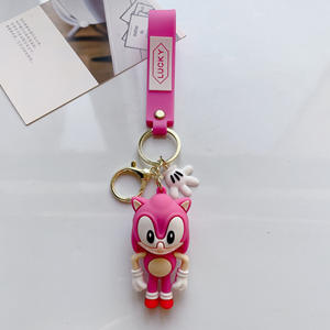 LLavero de juguete sónico de dibujos animados 3D personalizado colgante bolsa de pareja accesorios de llavero de coche regalo muñequera llaveros - Product Image 5