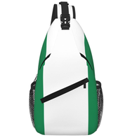 Sac bandoulière unisexe tendance avec motif drapeau nigérian personnalisé, sac de poitrine de voyage extérieur, vente en gros