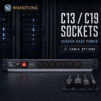 Multiprise C13 C19 avec interrupteurs individuels, protection contre les surtensions et installation en rack pour armoires de serveurs