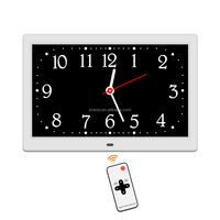 Cadre photo numérique de haute qualité 10,1 pouces avec horloge de bureau Wi-Fi pour personnes âgées atteintes de la maladie d'Alzheimer et de la démence, mouvement électronique