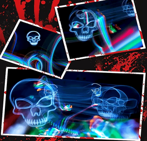 <span class=keywords><strong>Masque</strong></span> en <span class=keywords><strong>tissu</strong></span> Flash LED personnalisé pour les fêtes d'Halloween Cosplay Mascarade en plastique Décoration de visage pour Halloween Cosplay - Product Image 2