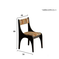 Chaise de salle à manger en bois massif de frêne de style rétro américain, avec coussin d'assise en chenille, chaise de lecture haut de gamme, chaise de loisirs pour auberge