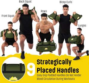 Muestra Gratuita de Saco de Arena para Entrenamiento de Alta Resistencia, Cross Training, 7 Asas Multiposicionales - Color Verde Militar/Negro/Camuflaje - Product Image 2