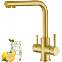 Haut de gamme 2 en 1 304 acier inoxydable filtre à eau potable robinet 3 voies évier de cuisine purifié RO robinet d'eau mitigeur