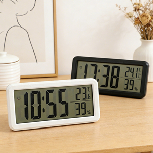 Sveglia Digitale LCD Ultra Sottile, Silenziosa, con Display Temperatura/Umidità, a Batteria, Ecologica, da Tavolo - Product Image 1
