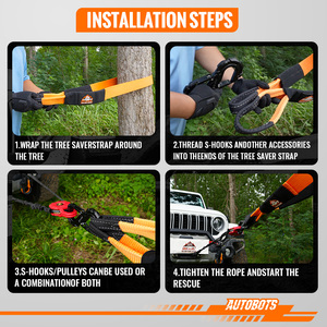 Accessoires AUTOBOTS <span class=keywords><strong>4x4</strong></span> Récupération d'outils d'urgence tout-terrain <span class=keywords><strong>Sangle</strong></span> de <span class=keywords><strong>remorquage</strong></span> d'arbre en polyester vert 3m - Product Image 6