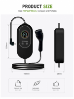 Chargeur EV portable 7 kW Type 2 32A 220V CE RoHS pour Renault Peugeot Fiat Skoda Volvo Hyundai Kia Station de recharge extérieure