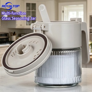 Botellas de Vidrio de Lujo para Sal, Azúcar y Especias, Recipientes para Condimentos con Orificios Pequeños, Tapa para Salero con Cuchara Medidora de 3g - Product Image 2