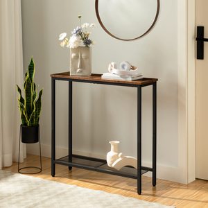 Acacia gỗ hẹp giao diện điều khiển bảng, gỗ nhỏ lối vào bảng với kệ, 2 tầng gỗ mỏng sofa bên bảng cho hành lang phòng khách - Product Image 5