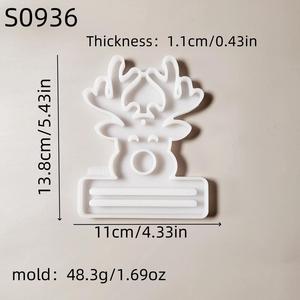 แม่พิมพ์ซิลิโคนทำจี้ยิปซั่มตกแต่งชั้นวาง<span class=keywords><strong>เงิน</strong></span>แบบม้วนรูปกวางเอลก์ M52521 - Product Image 5