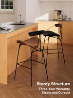 Tabouret de bar haut moderne et minimaliste pour bureau à domicile, avec revêtement en cuir durable, chaise de bar de designer haut de gamme au style luxe léger