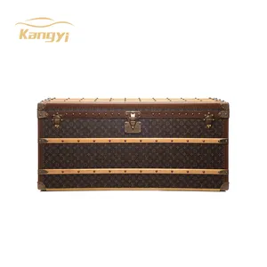 Kangyi custom Lv logo premium craft wooden leather luxury watch box large watch box chest of drawers