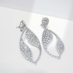 custom plata 925 sterling <b>silver</b> <b>big</b> exaggerate party <b>earring</b> trendy ear luxury cubic zirconia bohemian western ladies <b>earrings</b> - Product Image 4