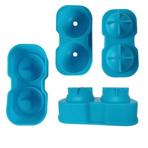 Molde de silicona de grado alimenticio 100% sin BPA con 2 cavidades para cubos y bolas, fácil desmolde, para hacer hielo redondo/esférico para whisky y cócteles. - Product Image 4