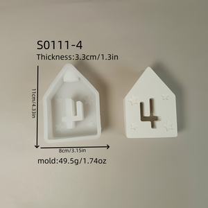 S0111 Ins Star <b>House</b> 3D Silicone Cake Mold Six Family Home Decor Figurines Ornaments for Cupcake Baking Bag Packed - Product Image 3