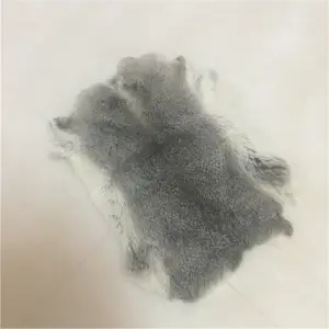 天然灰色兔毛皮长发