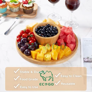 Soporte y Plato para Pastel de Bambú Eco Go de Alta Calidad con Color Personalizable para Fotografía de Alimentos y Exhibición de Bocadillos - Product Image 5