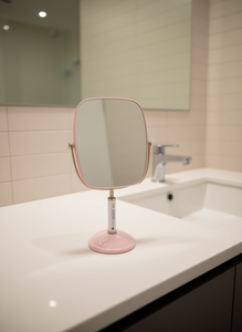 Double-Sided <b>Square</b> Vanity <b>Mirror</b> Plastic Frame Tabletop Home Use Modern Design 1x Magnification - Product Image 2