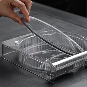 Transparent <b>Plastic</b> Tea Cake Storage <b>Box</b> Square <b>Display</b> Stand For Pu'er Tea Sealed Dustproof Kung Fu Tea Set Accessory - Product Image 3
