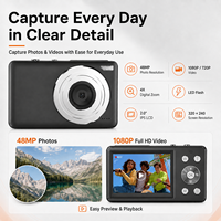Appareil photo numérique ultra-fin DC03C 48MP 720P avec écran IPS de 2,0 pouces, appareil photo compact portable avec batterie amovible, 9 filtres, 13 cadres photo