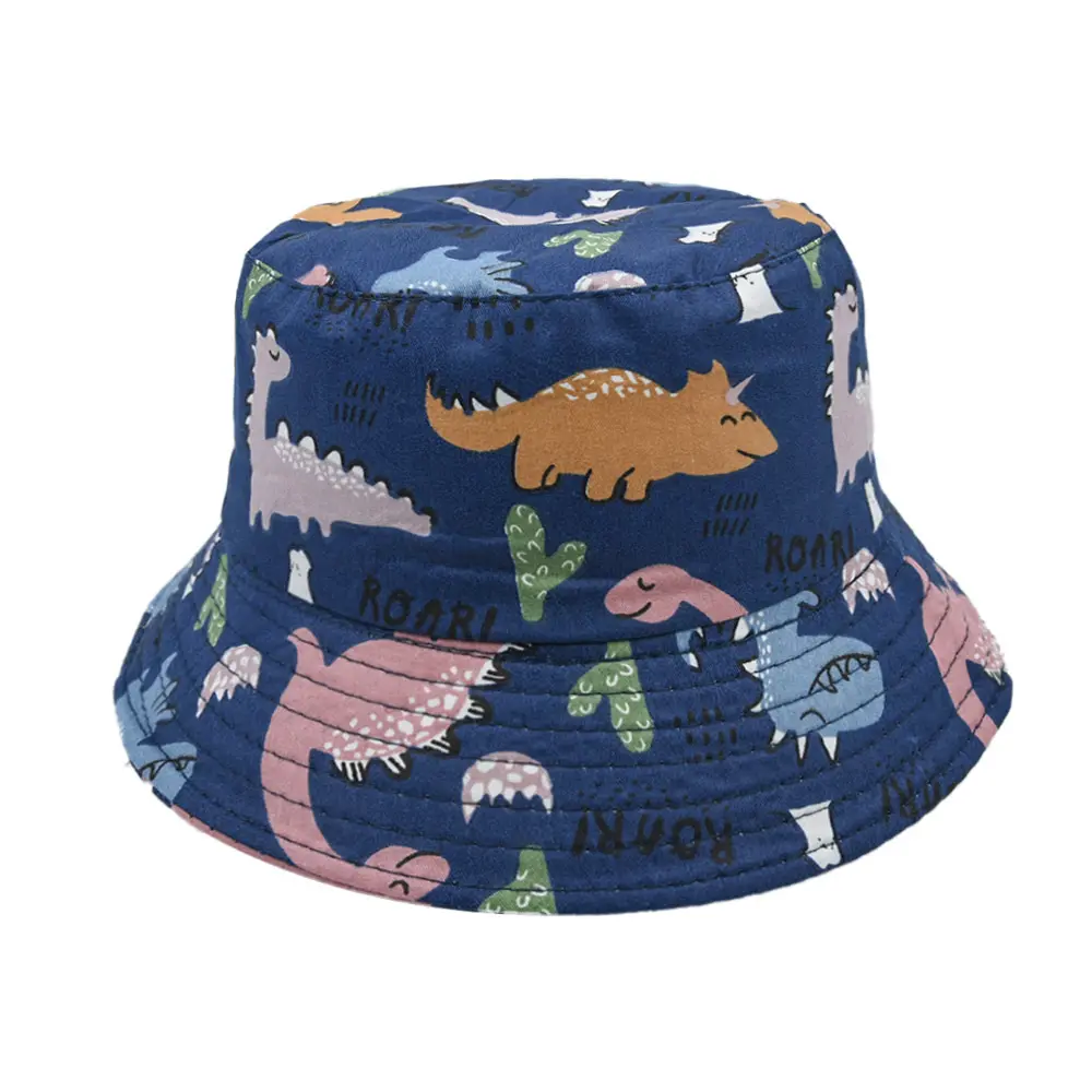 EW-Sombrero de cubo con estampado creativo para niña y bebé, sombrero de cubo con estampado de dibujos animados, sombrilla con estampado de animales y frutas