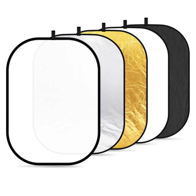 Neewer Portable 5 in 1 59quotx79"/150x200cm Translucent/Silver/Gold/White/Black Collapsible Round Multi Disc Light Reflector