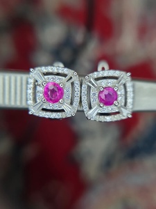 Boucles d'oreilles en saphir rose de 4 grammes, serties en argent sterling 925, de qualité fantastique, pierre précieuse naturelle, cadeau de mariage - Product Image 5