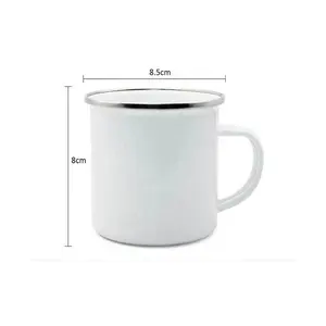 AAGrade 350毫升升华空白搪瓷咖啡杯升华空白白色搪瓷杯野营杯升华