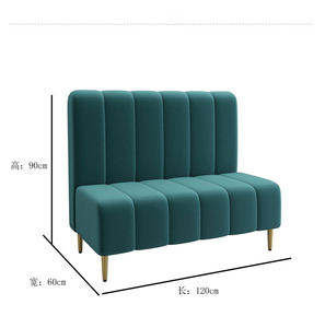 Conjunto Personalizado de Mobiliario Moderno para Restaurante Francés con Sofá Tipo Booth de Terciopelo, Sillas y Mesa de Comedor de Madera - Product Image 5