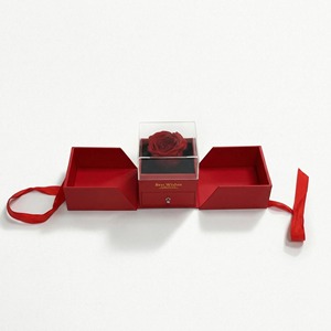 <strong>Custom</strong> Luxury Valentine's Day Wedding Gift Boxes Paperboard Preserved <strong>Flower</strong> <strong>Box</strong> with Gold Foil LOGO Recyclable Ribbon - Product Image 5