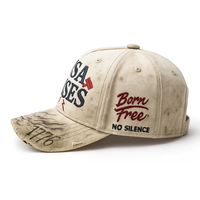 Gorra de Béisbol de 5 Paneles de Alta Calidad, Logotipo Bordado Personalizado, Diseño de Puntos Dibujados a Mano, Estilo Desgastado, Gorra de Negocios Lavada, Común
