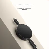 Câble rétractable 2-en-1 Type-C en TPE, 1m, 100W, charge rapide PD, moulage privé, double tête pour CarPlay/usage automobile et transfert de données