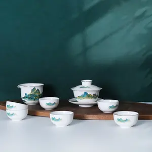 סט כוסות תה קונגפו בסגנון סיני בסגנון מודרני חרסינה משובחת