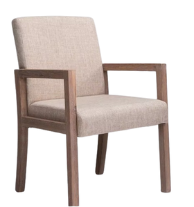 ELITE Cómodo Reposabrazos de madera maciza Silla de comedor Respaldo retro Diseño simple moderno para hoteles Restaurantes Ocio Largo - Product Image 1