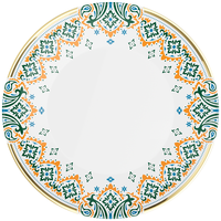 Assiettes de Dîner en Porcelaine Florale Verte, Vente en Gros Direct Usine, Ensemble de Vaisselle Vintage Style Italien en Porcelaine Fine Personnalisable