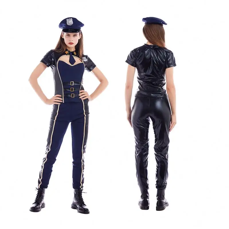 Uniformi del Costume Sexy <span class=keywords><strong>della</strong></span> donna <span class=keywords><strong>della</strong></span> <span class=keywords><strong>polizia</strong></span> uniforme del poliziotto sporco abiti da ufficiale di Halloween Sexy