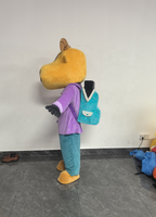 Costume de mascotte de chèvre unisexe pour adulte, bleu ciel, Halloween, personnalisé OEM ODM, avec sac à dos, collection 2025