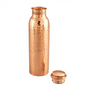 Elegant Slim <b>Copper</b> Water Bottle with Lid Eco-Friendly for Living Room Home Office Use-Healthy Hydration for Fitness Enthusiasts - Product Image 1