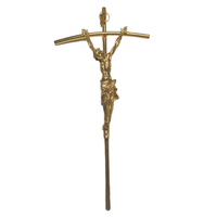 Crucifix en métal plaqué or, sculpture gravée, découpe, impression, artisanat de moulage, décoration de cercueil de Noël Yu Yan