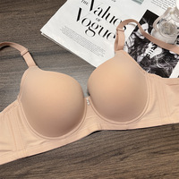 Soutien-gorge push-up ultra-fin minimaliste uni sans coutures avec armatures et contrôle latéral, bretelles convertibles, réduit l'effet OEM