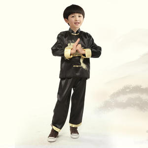 Traje Tang para Niño, Bordado Vintage de Dragón, Ropa de Kung Fu, Cuello Mao Chino, Conjunto Casual de 2 Piezas (Camisa y Pantalones), Disfraces de <span class=keywords><strong>Película</strong></span> - Product Image 2