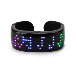 Bracelet de dents bleu avec éclairage LED RGB, <span class=keywords><strong>Programmable</strong></span>, connecté par application, Rechargeable USB, sécurité nocturne, dernier modèle, - Product Image 3