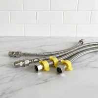 Raccord flexible moderne en acier inoxydable 304 pour robinet d'évier de cuisine, alimentation en eau froide et chaude, tuyau tressé pour salle de bain