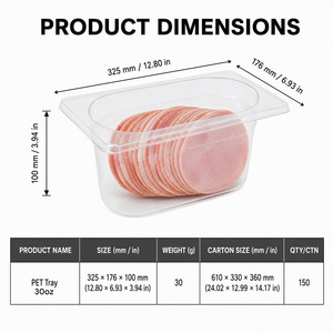 Bandeja Transparente para Alimentos de PET Termosellable, Envase Desechable para Frutas y Ensaladas, Envase para Delicatessen, Película de Sellado Libre de BPA, Contenedor para Supermercado - Product Image 2