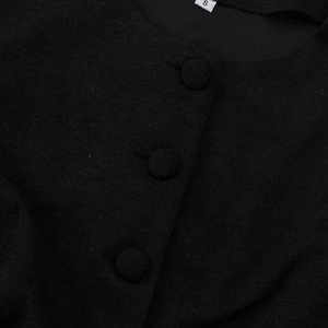 2025 <span class=keywords><strong>in</strong></span> <span class=keywords><strong>maglia</strong></span> tinta unita Button-Up con volant <span class=keywords><strong>svasato</strong></span> ufficio autunno abito nero donna abiti lunghi donna - Product Image 6