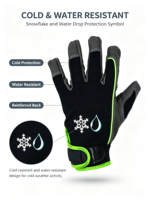 Gants HAIYI personnalisés imperméables avec protection UV, à doigts entiers, sangle de poignet réglable, paume en cuir PU antidérapante, doublure polaire et boucle