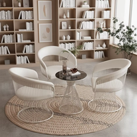 Fauteuil de loisirs réglable JINSEN JT-01-5 en fer forgé de qualité supérieure, mousse haute densité, rotation à 360 degrés pour salon moderne et extérieur